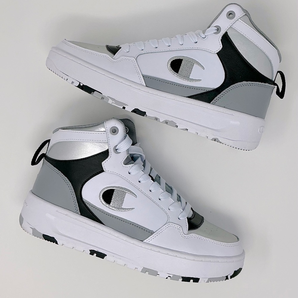 Champion Drome Hi CB Sneakers – Women’s Size 8.5 | White/Grey Multi | NIB 🏀✨